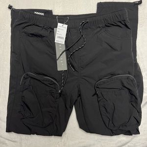 Smoke Rise Men's Nylon Pant - Black - Large - Slim Jogger Fit